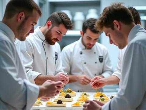 Équipe de Fleur de Sel & Fourchette en session de formation culinaire.