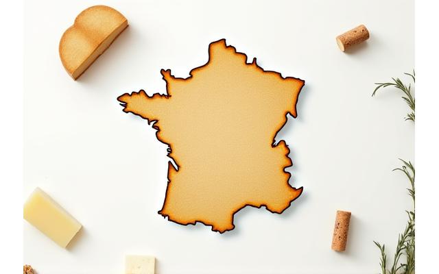 Carte stylisée de la France, mettant en évidence les régions de nos partenaires producteurs.