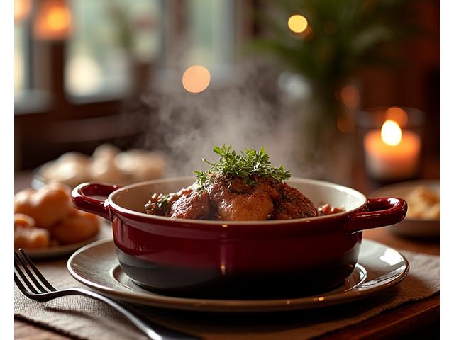 Plat d'hiver mijoté, chaleureux et sophistiqué, parfait pour les soirées froides.